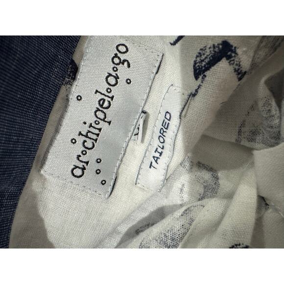 archipelago Tailored Blue Floral Button Down Shirt Size XL - Picture 3 of 6